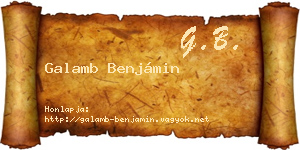 Galamb Benjámin névjegykártya