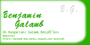 benjamin galamb business card